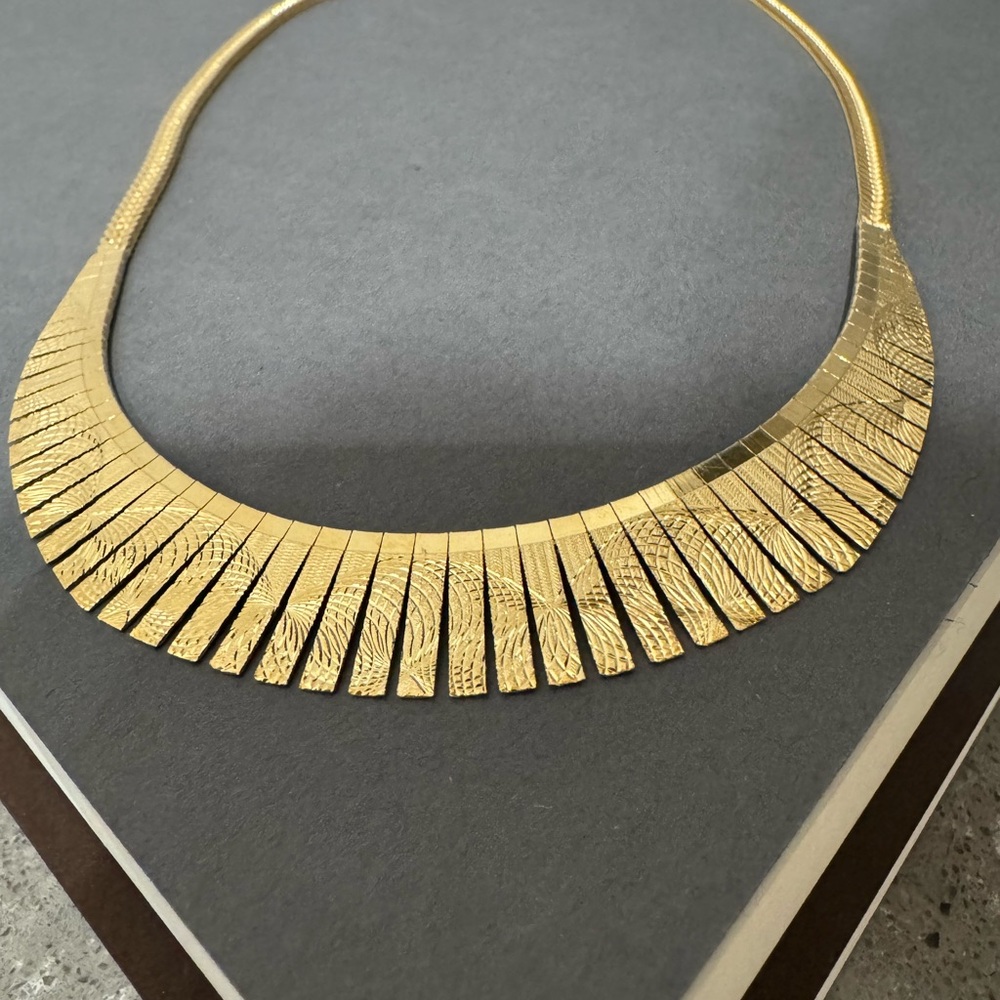 Vintage Cleopatra Gold Plate Over Sterling Silver Necklace for Women
